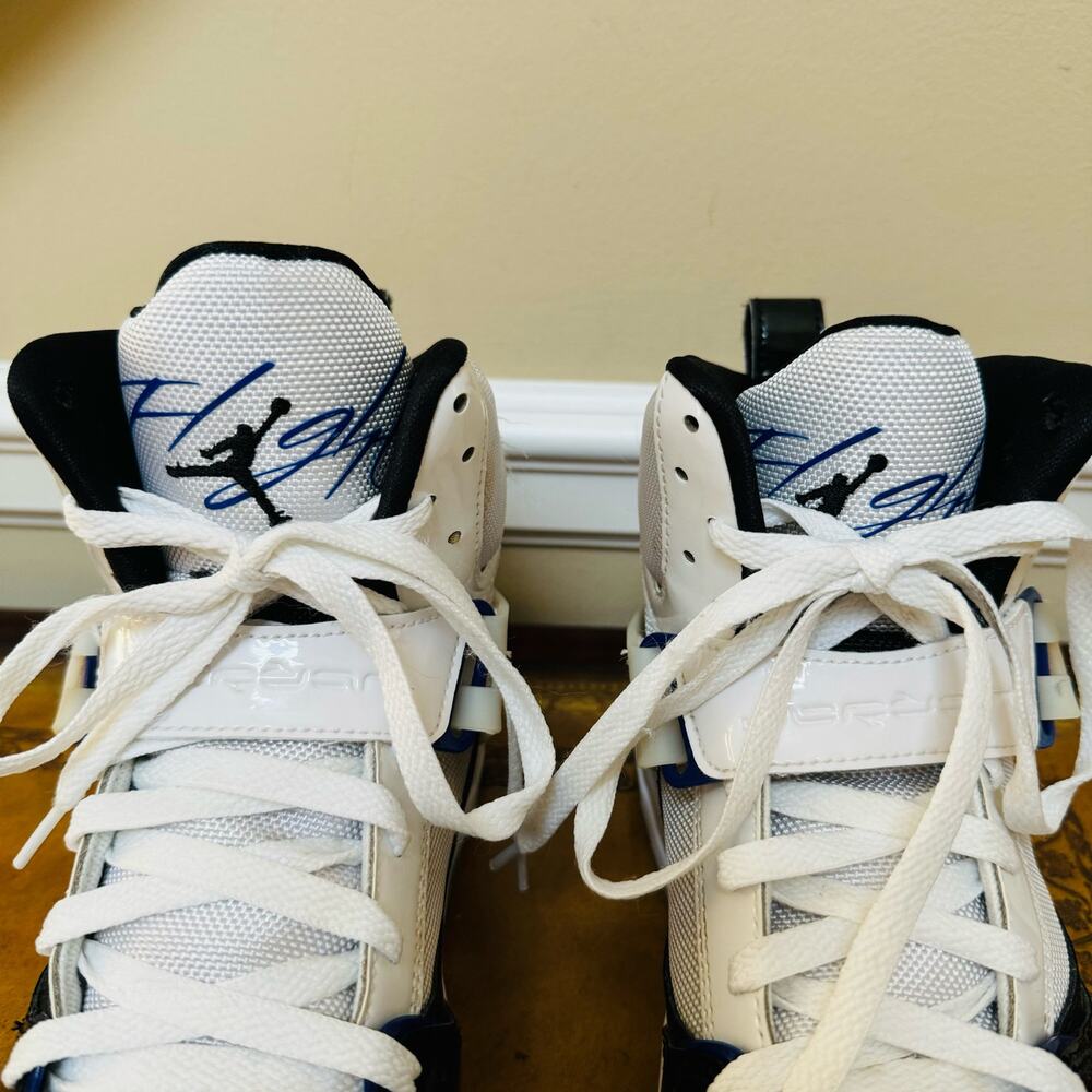 Jordan Flight 45 High Concord Mens DC2571-100 White Black Blue Sleek Size 9 - Picture 3 of 10
